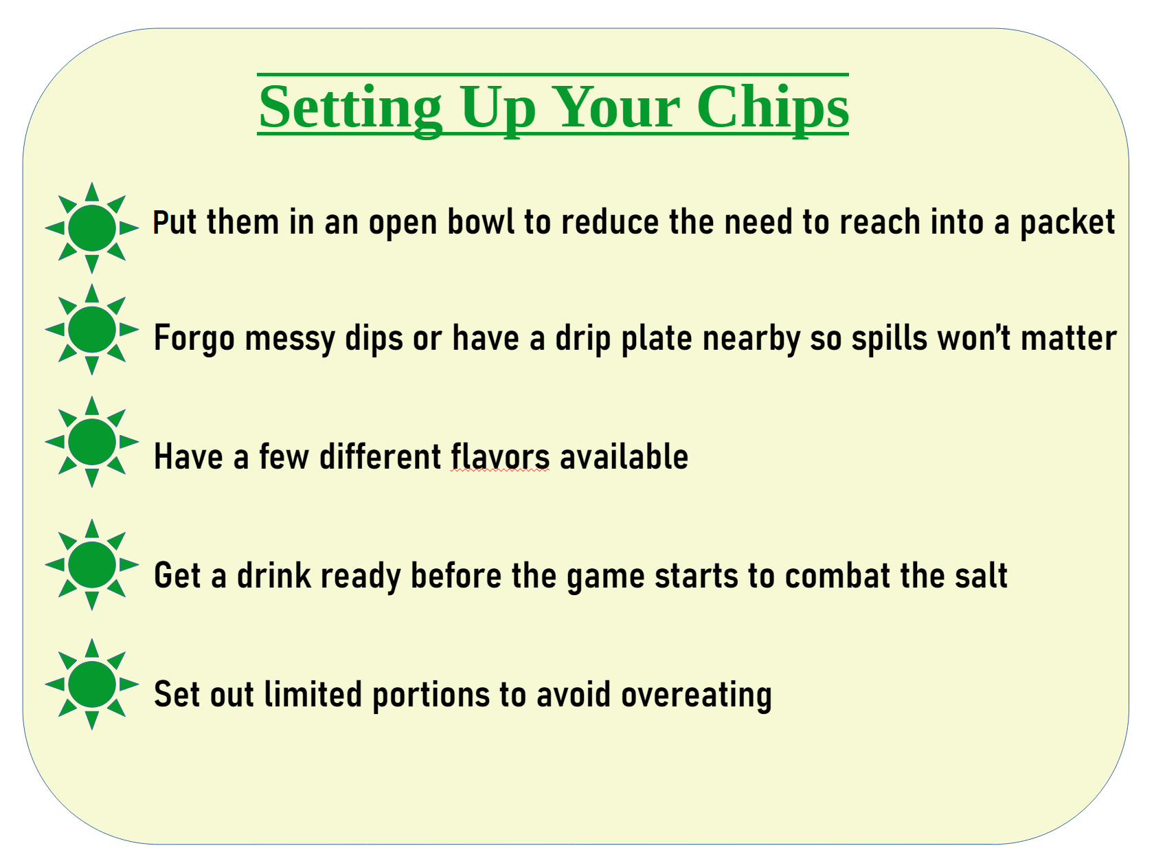 Setting up your chips tips infographic
