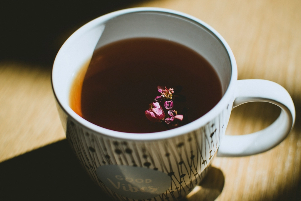 Free herbal tea cup close