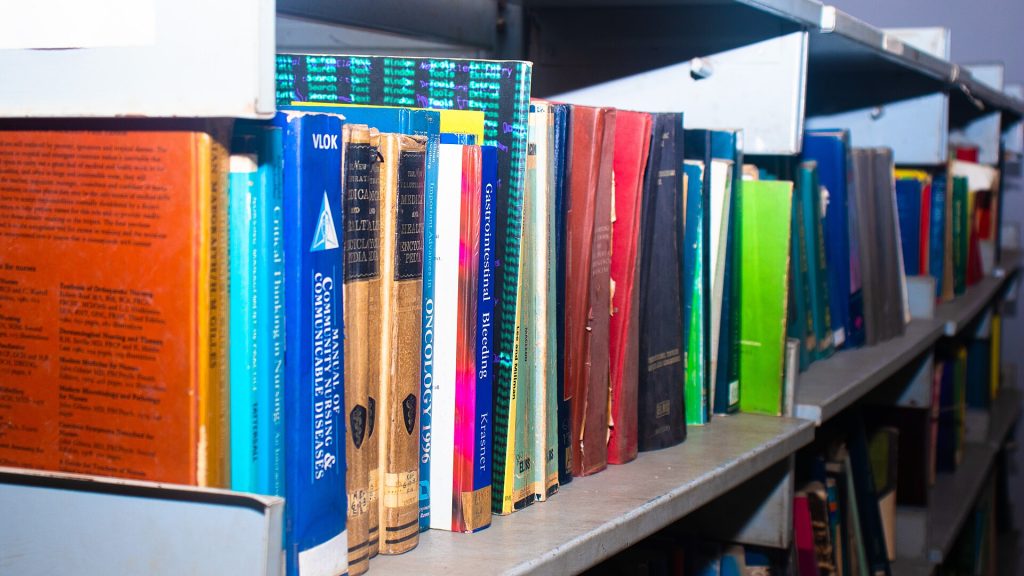 Shelf of reference books