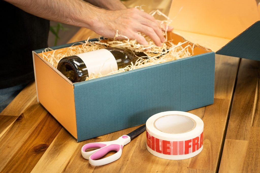 Wine bottles on a table